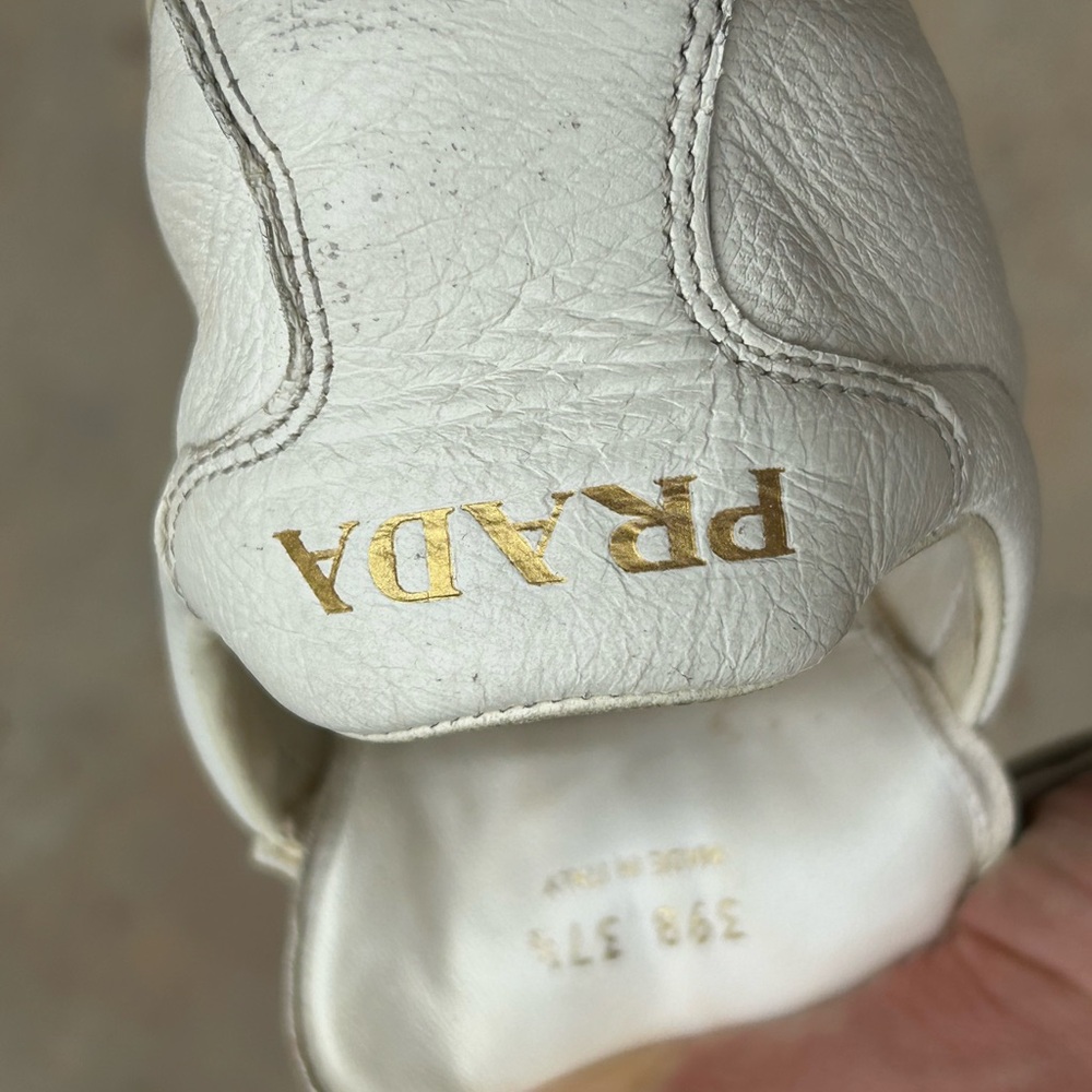 White Prada leather sneakers - Picture 3 of 7